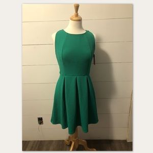 Green skater dress